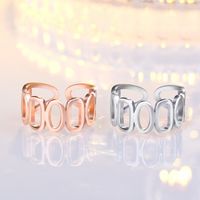 Wholesale Open Adjustable Hollow Chain Rings Band Finger Women Rose Gold chunky Knuckle Rings Street Style Personalized Fashion Jewelry Will and Sandy