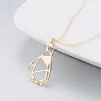 Wholesale Pendant Necklaces Lucky Arctic Origami Penguin Necklace Women Trendy Geometric Animal Charm Accessories Lovers Gifts