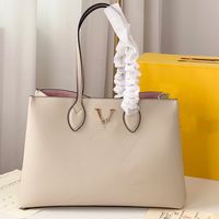 Wholesale Shopper Handbag Shoulder Bag Large Capacity Lady Graceful Tote Bags Genuine Leather Fashion Letter Turn Lock Inside Flat Pocket Gold color