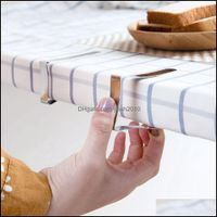 Wholesale Other Decoration Aessories Kitchen Dining Bar Gardenstainless Steel Cloth Clip Wedding Table Er Holder Promenade Round Tablecloth Stable