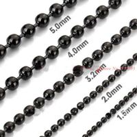 Wholesale 1 MM Mens Unisex L Stainless Steel Necklace Or Bracelet Jewelry Black Beads Ball Chain quot Chains