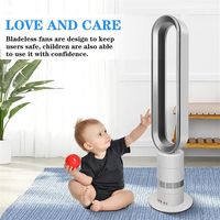 Wholesale US Stock HealSmart Sufficient size bladeless fan standing towel fan speeds settings hour timing closure low noise inches a32