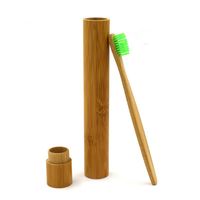 Wholesale Portable Natural Bamboo Toothbrush Box Case Tube For Travel Eco Friendly Hand Made Storage Boxes V2