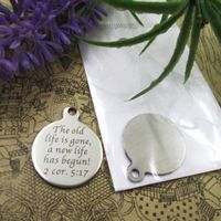Wholesale 40pcs stainless steel charms quot the old life is gone a n ew l ife has begun cor quot more style choosing DIY pendants fo necklace