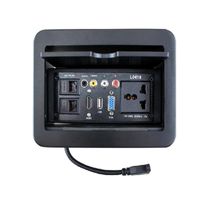 Wholesale Smart Power Plugs Slide Up Multimedia Desktop Socket Hidden Information Box For El VGA USB Ports Multi function