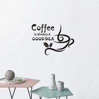 Wholesale Coffee Is Always Good Idea Wall Sticker Art Home Decor For Living Room Bedroom Decal Creative Stickers