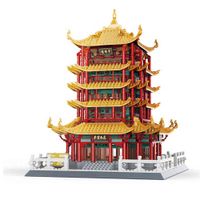 Wholesale Wange City Stree View Series Architecture In China Yellow Crane Tower Blocks Toys Birthday Christmas For Children X0503