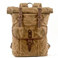 Wholesale Backpack Retro Large capacity Short Trip Outdoor Mountaineering Bag Roll Top Opening Canvas Business Travel