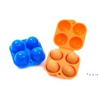 Wholesale 2 Grid Egg Storage Box Container Portable Plastic Egg Holder for Outdoor Camping Picnic Eggs Box Case Kitchen Organizer RRA11068