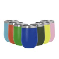 Wholesale 12oz Double Wall Stainless Steel insulated vacuum Egg Shape Mugs thermal Cup Wine Tumblers Top Sellers