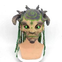 Wholesale Mask Halloween Green Elf Old Man Luminous Forest Masquerade Ball Party Latex Headgear