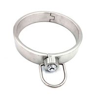 Wholesale NXY Adult toys Heavy Stainless Steel Press Lock Neck Collar Restraints Fetish Slave BDSM Lockable Neck Cuff Sex Toys For Women Man Couples