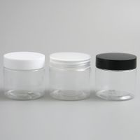 Wholesale 30pcs gEmpty Clear Frost Clear Plastic Round Cream Lotion Jar Bottle with Black White Lids Screw Cap ml Cosmetic Containers