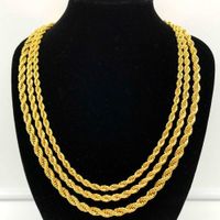 Wholesale Luxury K Gold Filled Solid Twisted Chain Men Women Jewelry Fashion Punk Style MM MM MM Full Size for Your Choice G0913