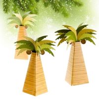 Wholesale 24pcs Palm Tree Candy Box Coconut Wrapper Wedding Party Favor Baby Shower Birthday Gift Bag Wrapping Supplie Wrap