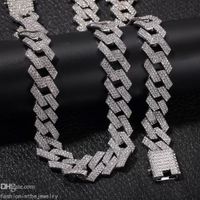 Wholesale Chains men necklace Designer Jewelry luxury fashion gold silver necklaces and bracelet set hip hop iced out chain cuban link diamonds miami for women