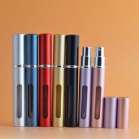 Wholesale 2021 Portable Metallic Refillable Empty Mini Perfume Aftershave Atomizer Spray Bottle Holder for Travel Purse ML