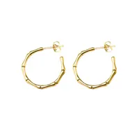 Wholesale Hoop Huggie Creative Curved Bamboo Shape Stainless Steel Golden Fashion Earrings Women s Brand Jewelry Friends Party Earring Gifts