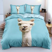 Wholesale Bedding Sets Duvet Cover Animal Alpaca King Queen Full Digital Printing Comforter Covers Bed Linen Set Gray x230cm Size