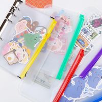 Wholesale A6 Transparent PVC Bag with Self Styled Zipper Bags Holes Loose Leaf Pouch Storage Folder Filing Supplies x170mm RRB12263