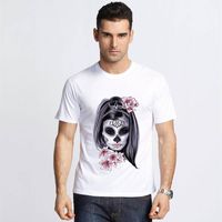 Wholesale Men s T Shirts Sugar Skull T Shirt Calavera Girl Printed TShirt Dia De Los Muertos Gift Mexico Party Tee Death Angel Cool Horror