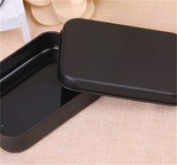 Wholesale Rectangle Tin Box Black Metal Container Tin Boxes Candy Jewelry Playing Card Storage Boxes Gift Packaging NHD10656