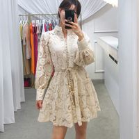 Wholesale Australian Lady Autumn Bridesmaid Formal Dresses Party Gown Lace Embroidered Puff Sleeve Retro Embroidery Elegant Dress