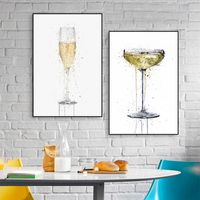 Wholesale Fashion Abstract Wine Glass Canvas Paintings Modular Pictures Wall Art Prints For Living Room Home Decoration No Framed