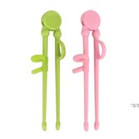 Wholesale Multi Color Cute Learning Training Chopsticks For Kids Children Blue Pink Chinese Chopstick Learner Gifts GWD12169