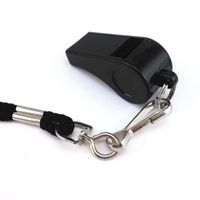 Wholesale Resistance Bands Plastic Loud Whistles For Emergency Referee Training Sports With Lanyard Black