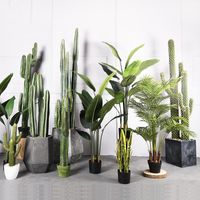 Wholesale Decorative Flowers Wreaths Artificial Banana Tree Large False Green Plant Tropical Palm Indoor Plastic Potted El Office Home Party Decorat