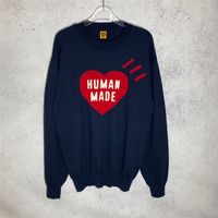 Wholesale Navy Blue Sweater Men Women High Quality Knit Sweatshirts Crewneck