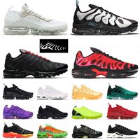 Wholesale TN Plus Requin Mens Designer Running Shoes Big Size Us Reflective Black Griffey Fly Knit Flynit Tns Laceless White Men Women Sports Sneakers Trainers EUR