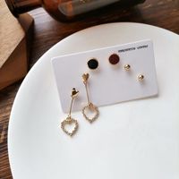 Wholesale Fashion Temperament Multi Pack Earrings Simple Creative Sweet Chic Lovely Heart Earring Stud