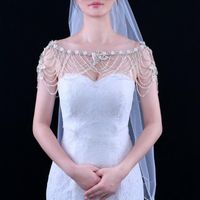 Wholesale JaneVini Luxury Crystal Beaded Bridal Shoulder Chains Necklace Pearl Women Pageant Prom Wedding Jewelry Chain Necklaces Pendant