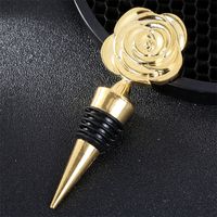Wholesale Rose Red Wine Stopper Glod Flower Bottle Stoppers Wedding Party Gift Advertisement Promotion Favor Home Hotel Use qm H1