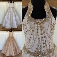 Wholesale Little Miss Pageant Dress for Teens Juniors Toddlers Beading AB Stones Crystal Sequins Long Kids Gown Formal Party Square Neckline rosie Custom Made