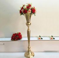 Wholesale 98cm Tall Vintage Flower Vase Pot Party Decoration Metal Trumpet Wedding Marriage Ceremony Anniversary Centerpiece Decorations RRF11121