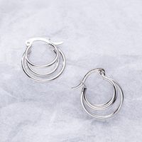 Wholesale Multi Layered Hoops Earring Sterling Silver Jewelry Arc Oval Circle Stacking Ear Buckle Women Hoop Huggie
