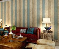 Wholesale Wallpapers Environmental Self adhesive Non woven Fabric Wallpaper With Glue Bedroom Mediterranean Blue Wood Glass