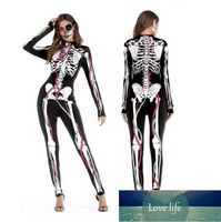 Wholesale New Halloween Cosplay Suits for Women Human Skeleton Pattern Costumes Halloween Party Skintight Printed Long Sleeve Bodysuit Factory price expert design Quality
