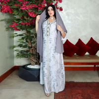 Wholesale Ethnic Clothing Ramadan Eid White Kaftan Arabic Abaya Dubai Turkey Islam Muslim Hijab Dress For Women Caftan Maroc Robe Longue Djellaba Femm