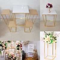 Wholesale Wedding Decoration Plinth Column Table With Acrylic Trays Flower Holder For Party Dessert Fruit Birthday Cake Cupcake Foods Stage Backdrops Crafts Display Rack