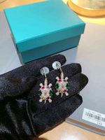 Wholesale Stud Earrings t Family Japanese Colorful Turtle with S925 Silver Ear Nails
