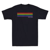 Wholesale Gay Pride Rainbow Love Wins Equality LGBTQ Community Month Funny Gift T Shirt Short Sleeve Top Cotton Black Tee