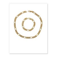 Wholesale Necklace set vacuum plating real gold chain bracelet fashion men s women s jewelry gifts