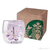 Wholesale 2021 Starbucks Limited Eeition Cat Foot Cup Starbucks Cat Paw Mug Cat claw Coffee Mug Toys Sakura oz Pink Double Wall Glass Mug