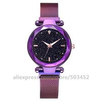Wholesale Wristwatches No Logo Luminous Womens Watch Girl Friend Woman Magnetism Clock Starry Sky Ladies Watches