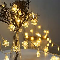 Wholesale Strings LED Snowflake String Lights Snow Fairy Garland Decoration For Christmas Tree Year Room Valentine s Day