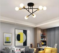 Wholesale Sputnik Ceiling Lights Fixture Nordic Semi Flush Mount Lamps Brushed Antique Gold Lighting Light Home Decor